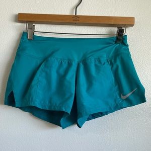 Nike dri fit teal blue women's sport shorts built in underwear size xs